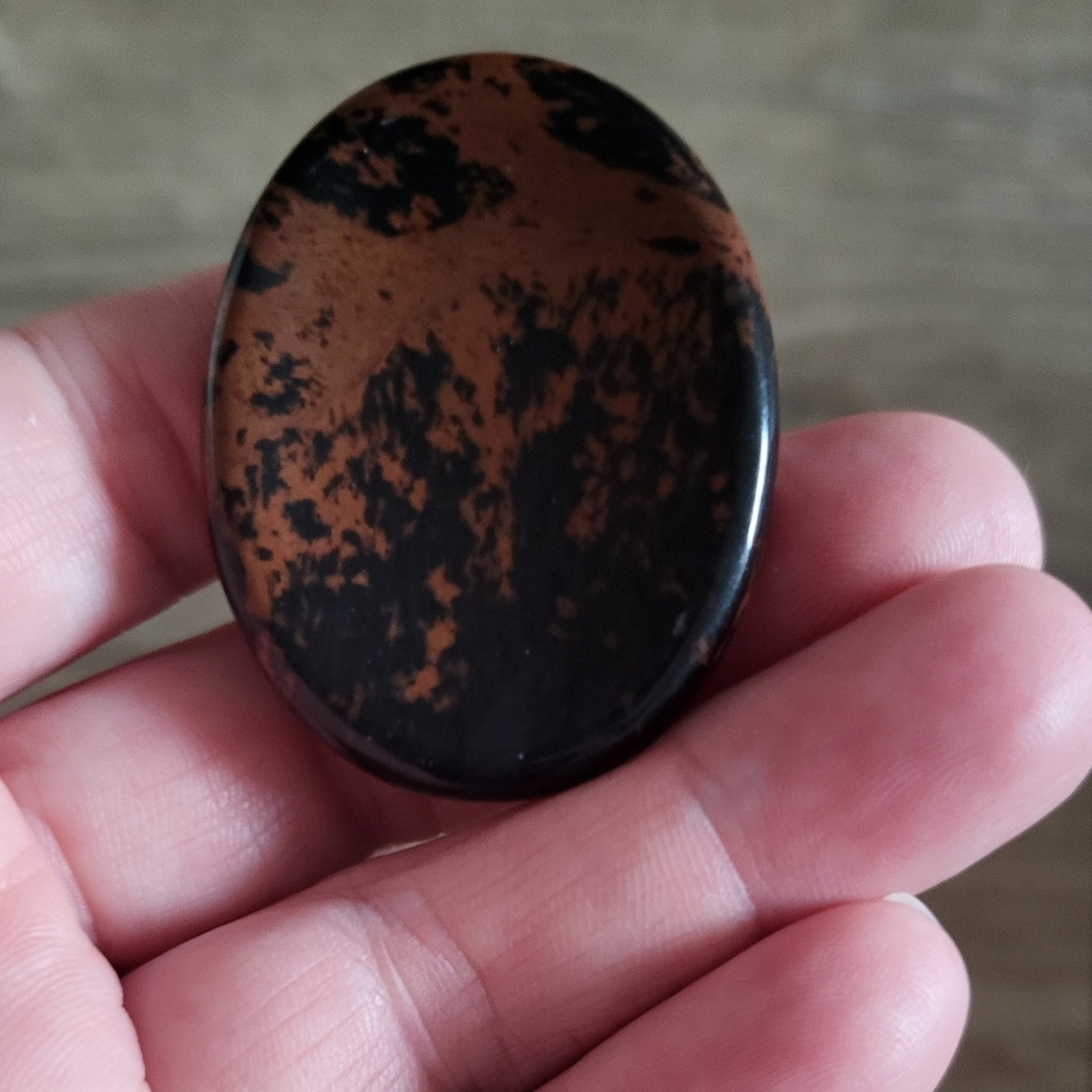 Mahogany Obsidian Palm Stone